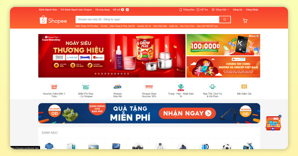 B2C trung gian qua các kênh trực tuyến
