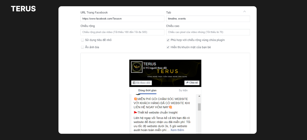 Hướng dẫn chèn / nhúng Fanpage vào website