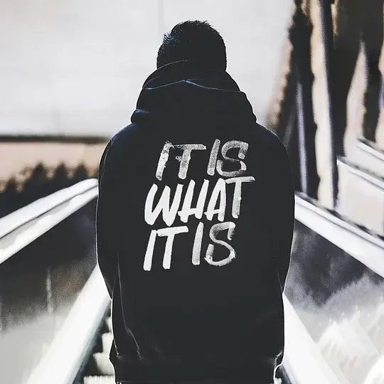 Distressed “It Is What It Is” Hoodie