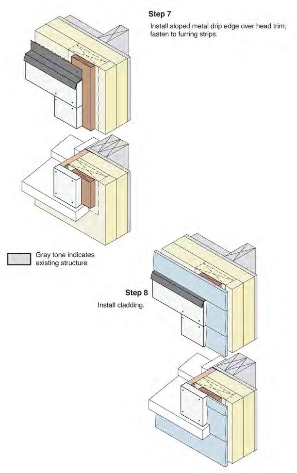 Flanged Window in Wall 1B—Trim Installation Sequence