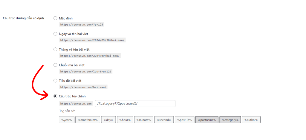 Cách đặt Slug trong WordPress