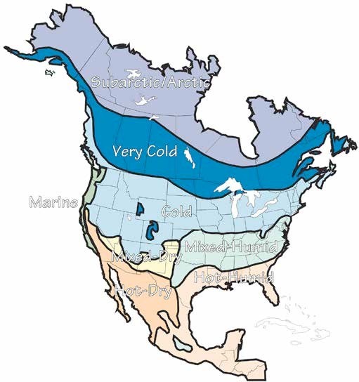 Figure 3: Map of Hygrothermal Regions