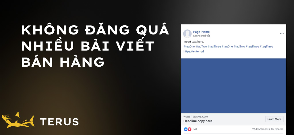 Không đăng quá nhiều bài viết bán hàng