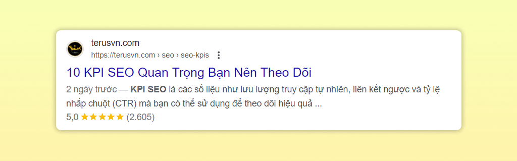 sử dụng Schema để hiển thị xếp hạng năm sao và đánh giá của khách hàng