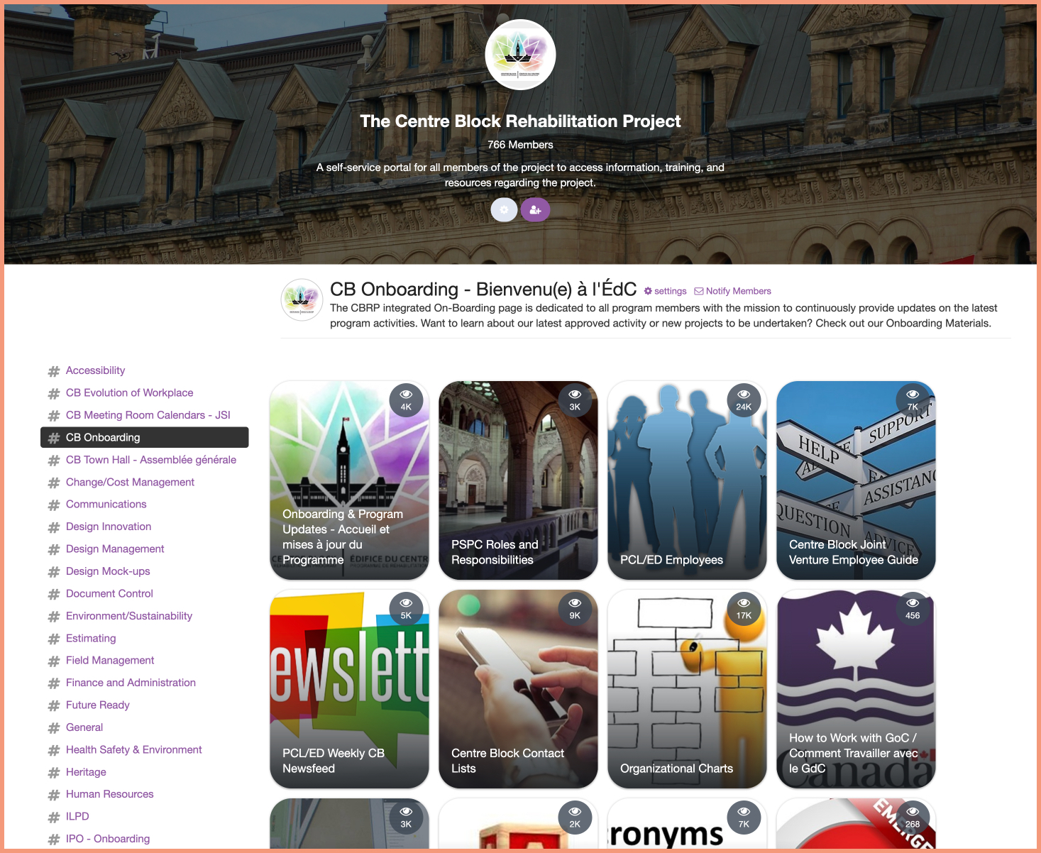 The Centre Block Rehabilitation Project Self-Service Portal