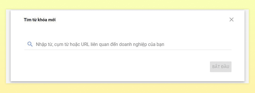 Nhập thông tin, hoàn tất bộ từ khóa