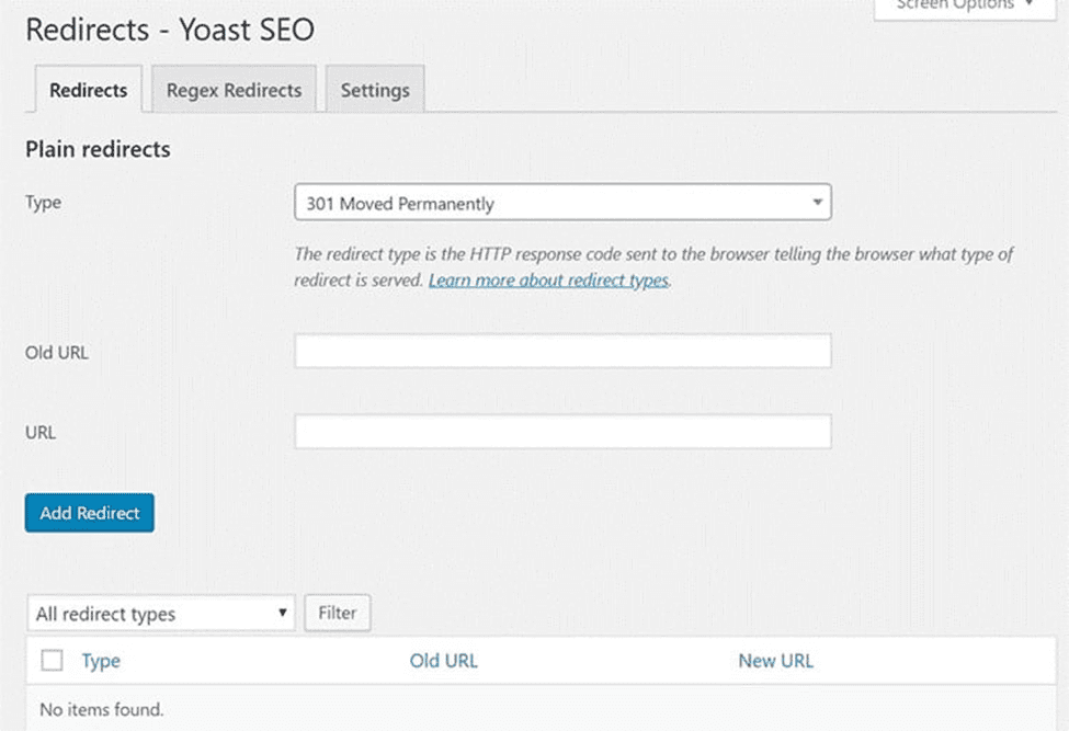 Redirects Manager Yoast SEO