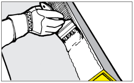 Fig. 9. Closure with glass fiber fabric and mastic