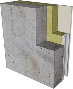 Exposed concrete wall assembly