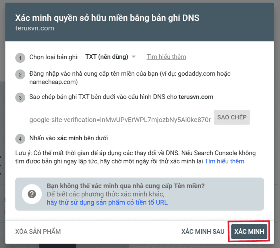 xác minh doanh nghiệp