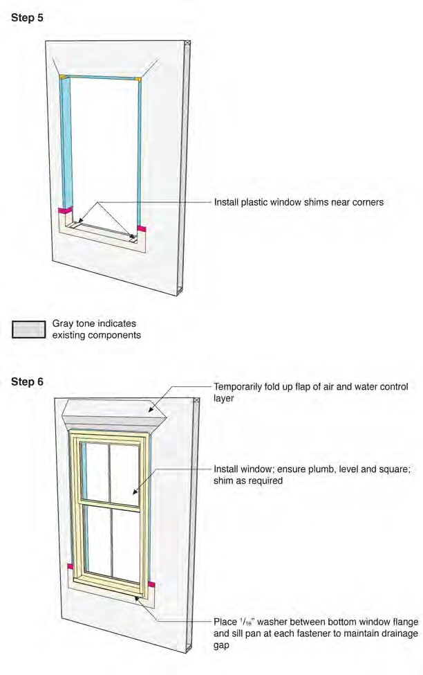 Flanged Window in Wall 1B—Installation Sequence