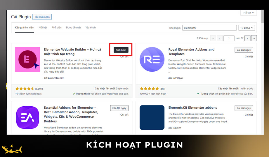 Bước 3: Kích hoạt plugin